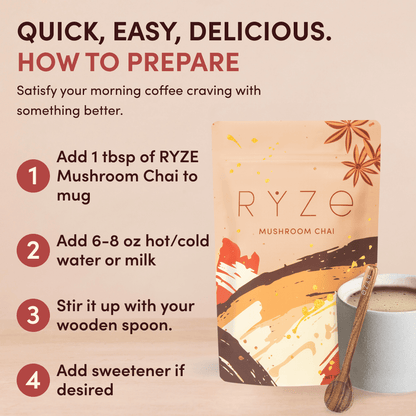 RYZE Smooth Mushroom Chai (20 Servings)
