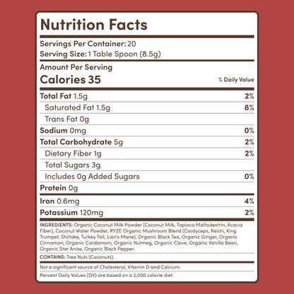 RYZE Smooth Mushroom Chai (20 Servings)