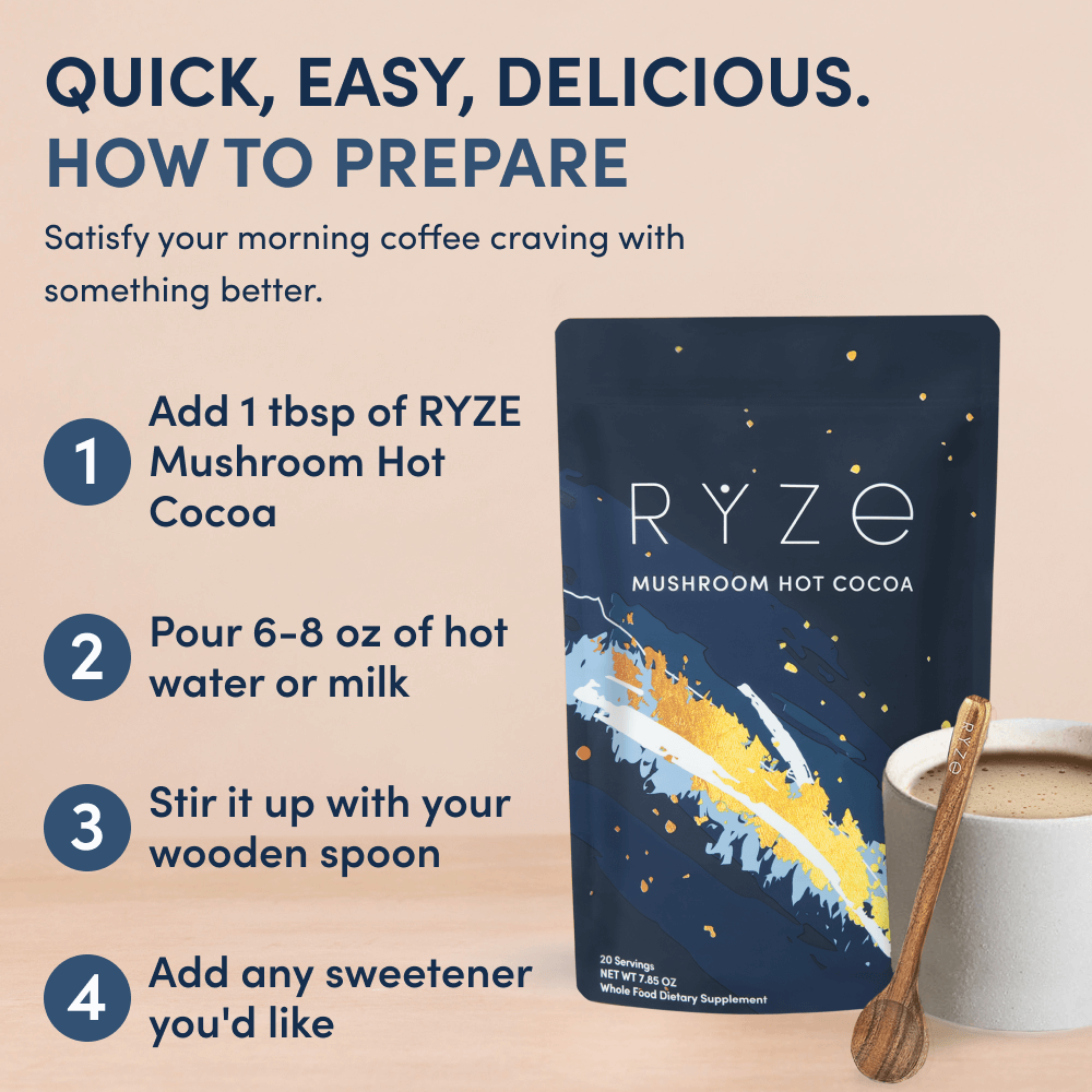 RYZE Smooth Mushroom Hot Cocoa (20 Servings)