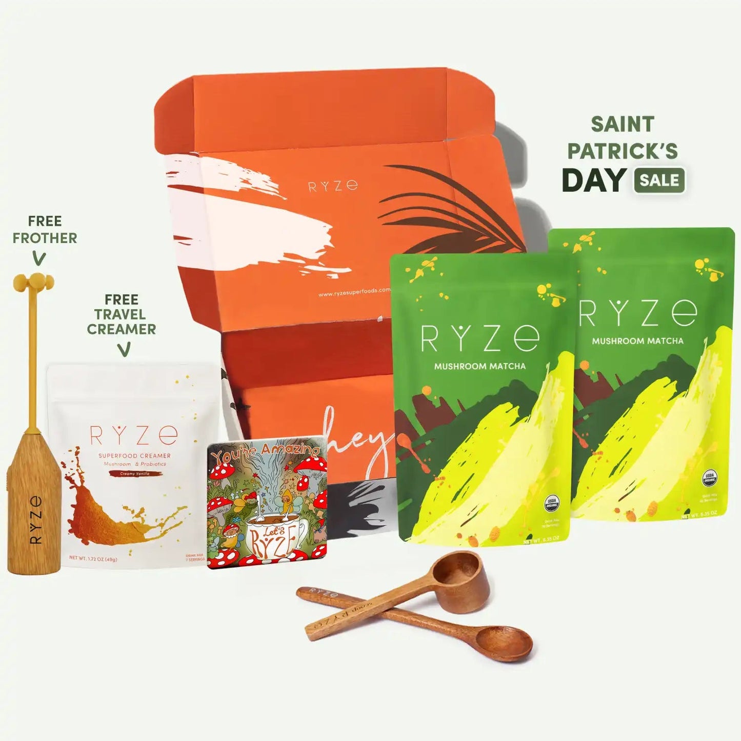 RYZE Mushroom Matcha Starter Pack (60 Servings)