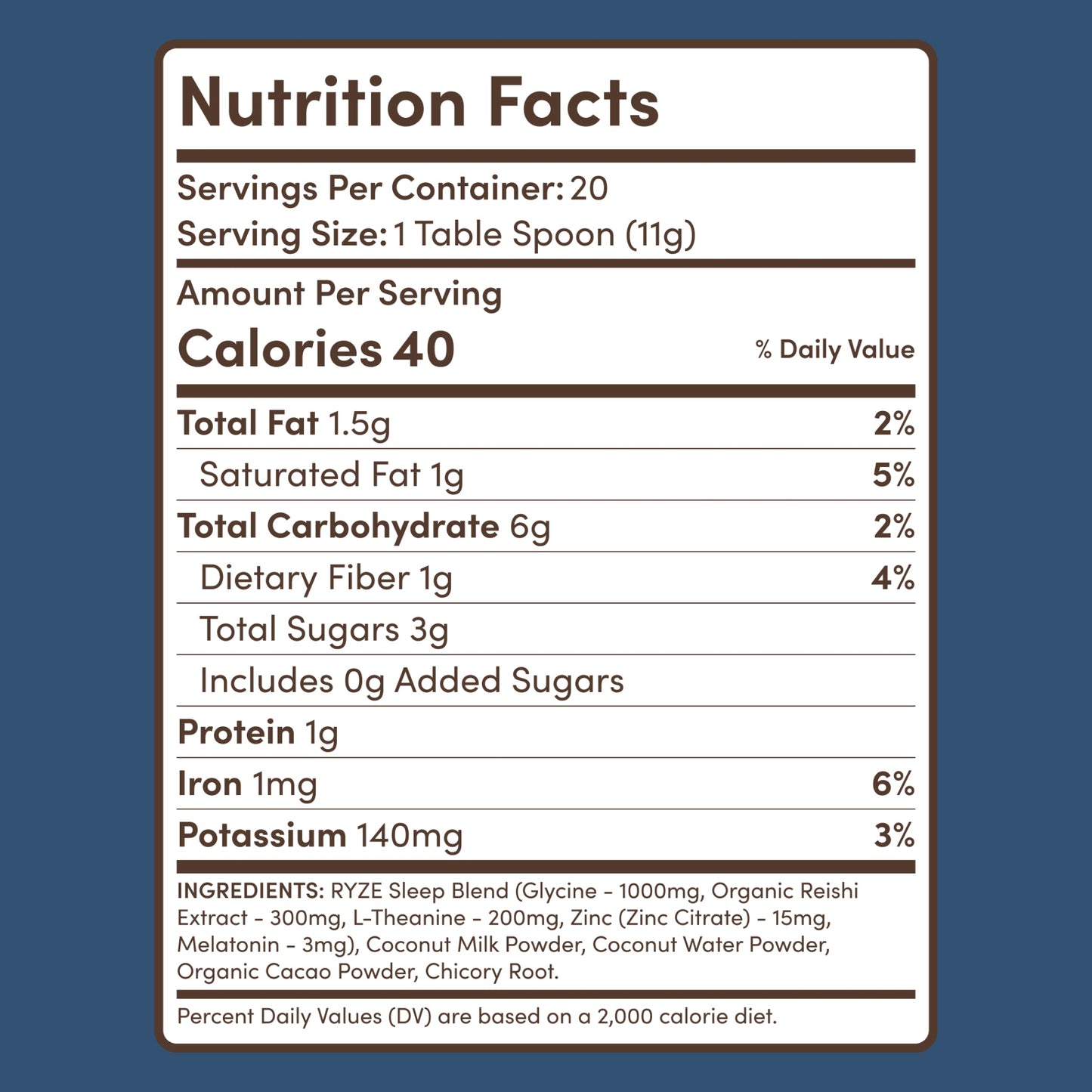 RYZE Smooth Mushroom Hot Cocoa (20 Servings)