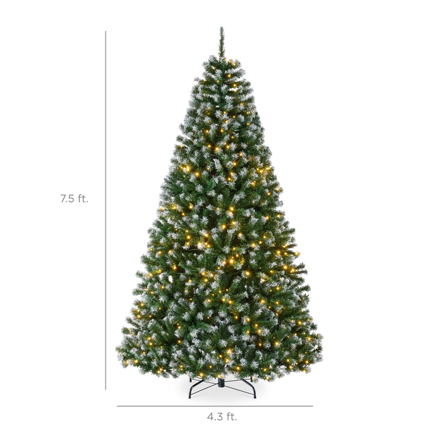 Pre-Lit Frosted Artificial Green Spruce Christmas Tree w/Easy Assembly