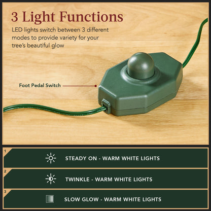 Pre-Lit Frosted Artificial Green Spruce Christmas Tree w/Easy Assembly
