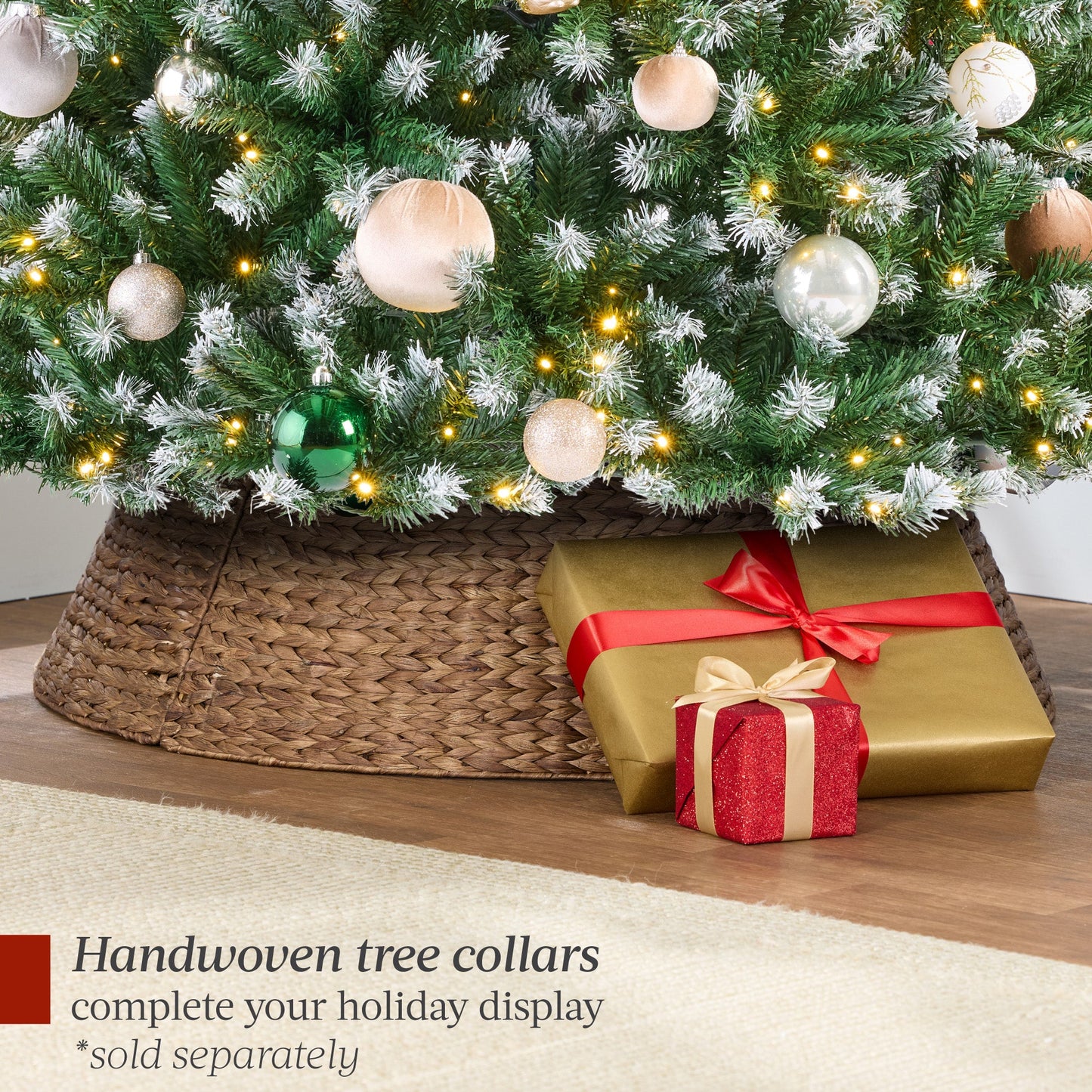 Pre-Lit Frosted Artificial Green Spruce Christmas Tree w/Easy Assembly