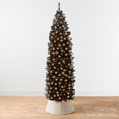 Pre-Lit Pink Artificial Pencil Holiday Tree w/ Warm White Lights Stand