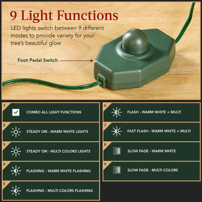 Pre-Lit Premium Cashmere Christmas Tree w/ Cordless Connection LED Lights