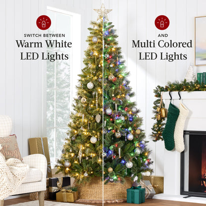 Pre-Lit Premium Cashmere Christmas Tree w/ Cordless Connection LED Lights