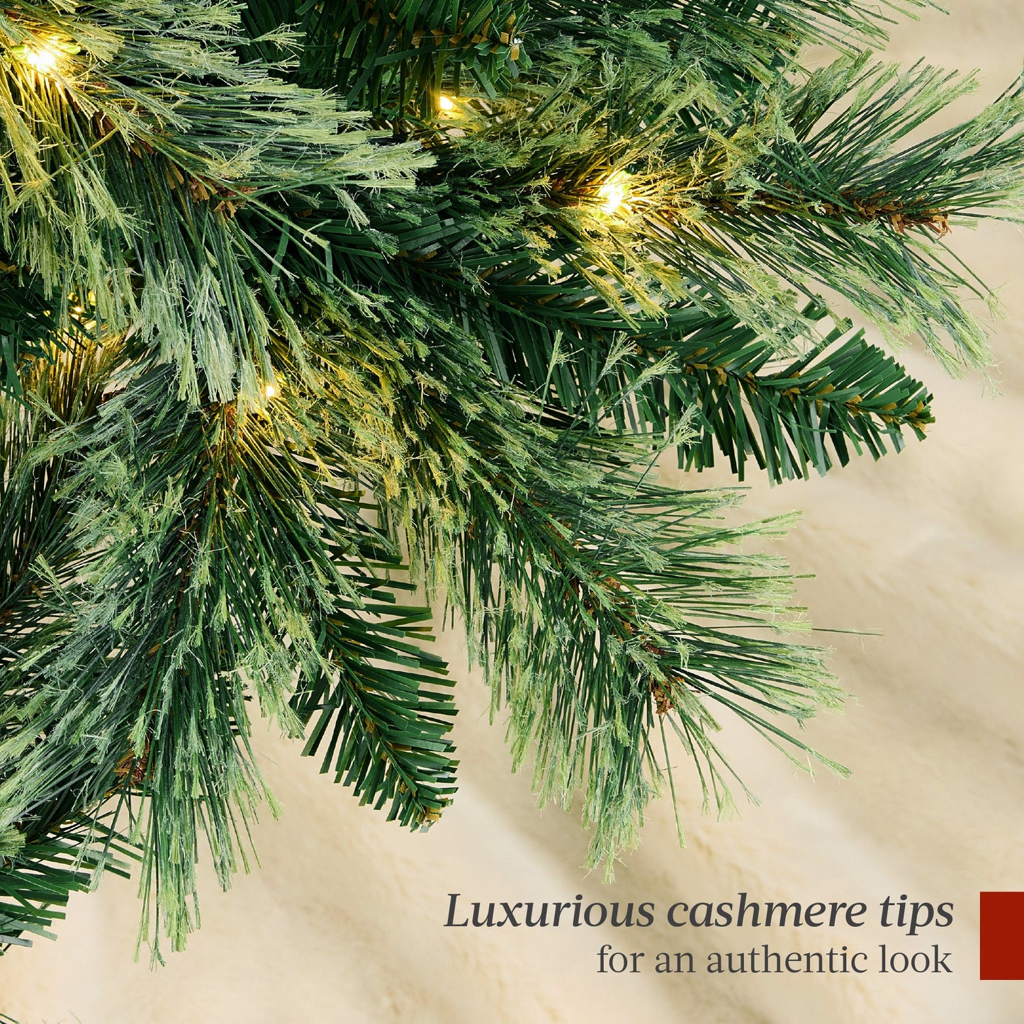 Pre-Lit Premium Cashmere Christmas Tree w/ Cordless Connection LED Lights