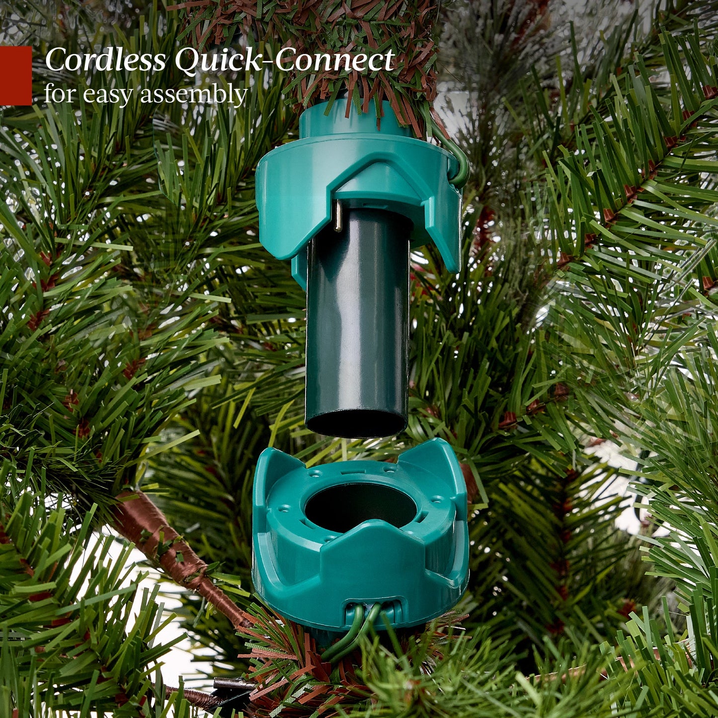 Pre-Lit Premium Cashmere Christmas Tree w/ Cordless Connection LED Lights